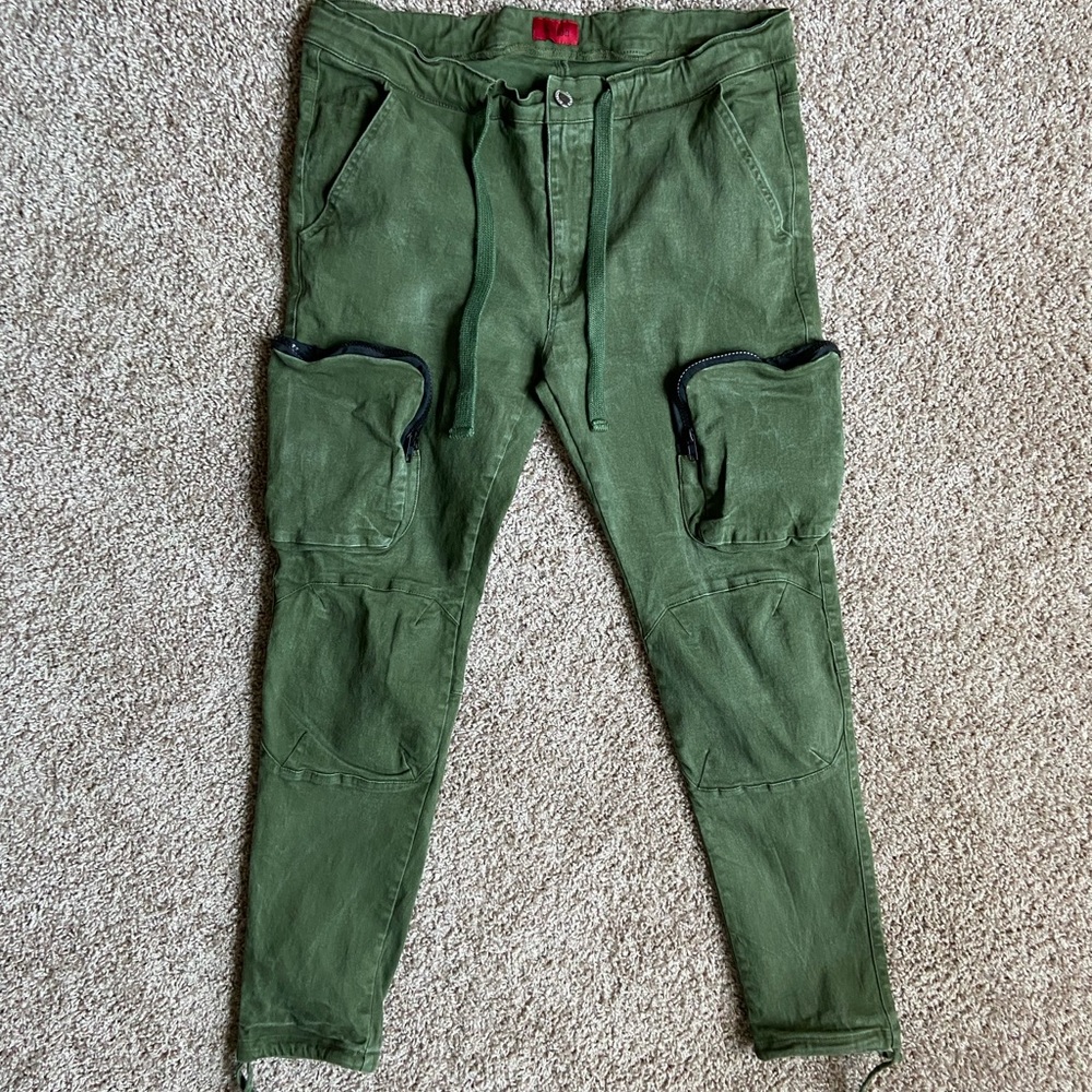 Killion Olive Green Cargo Twill Pants 34